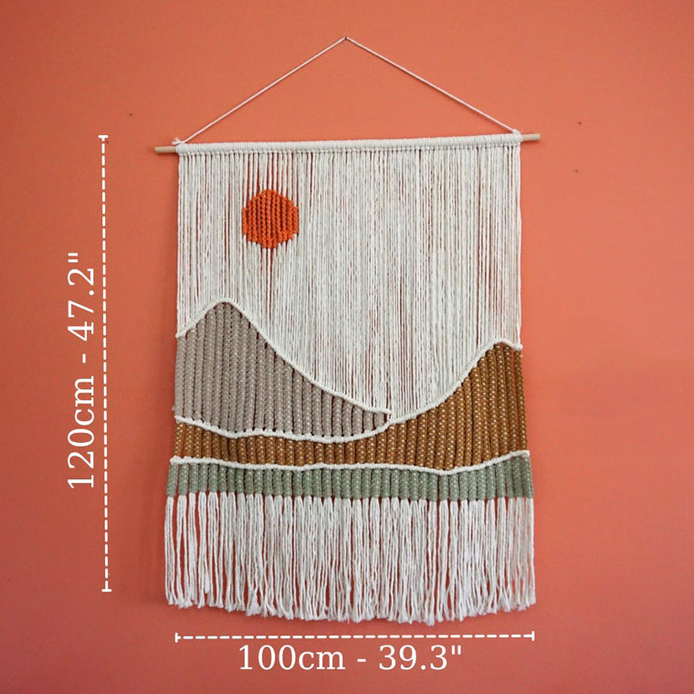 Hand Woven Tapestry Landscape Fringe