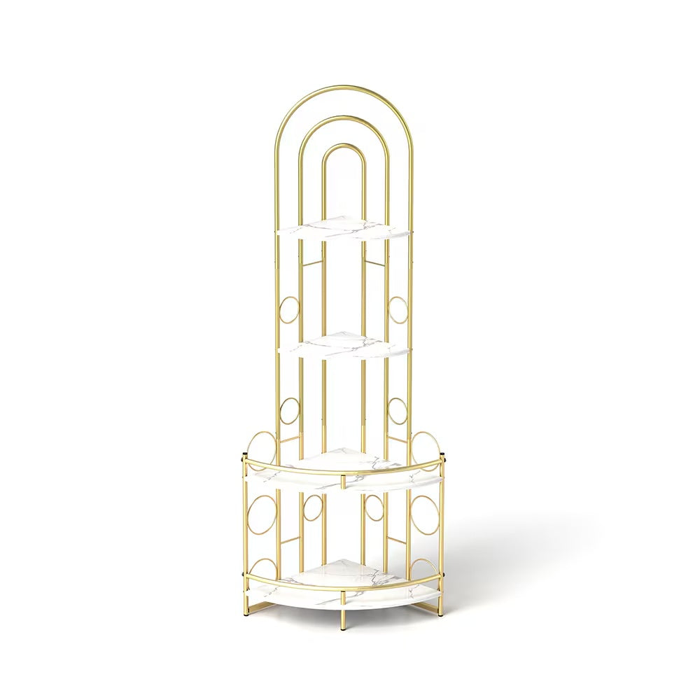 Corner Storage Shelves 4-tier With Metal Frames