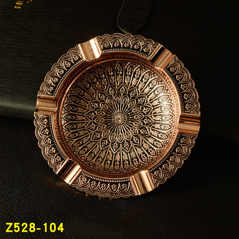 Vintage Pattern Metal Ashtray