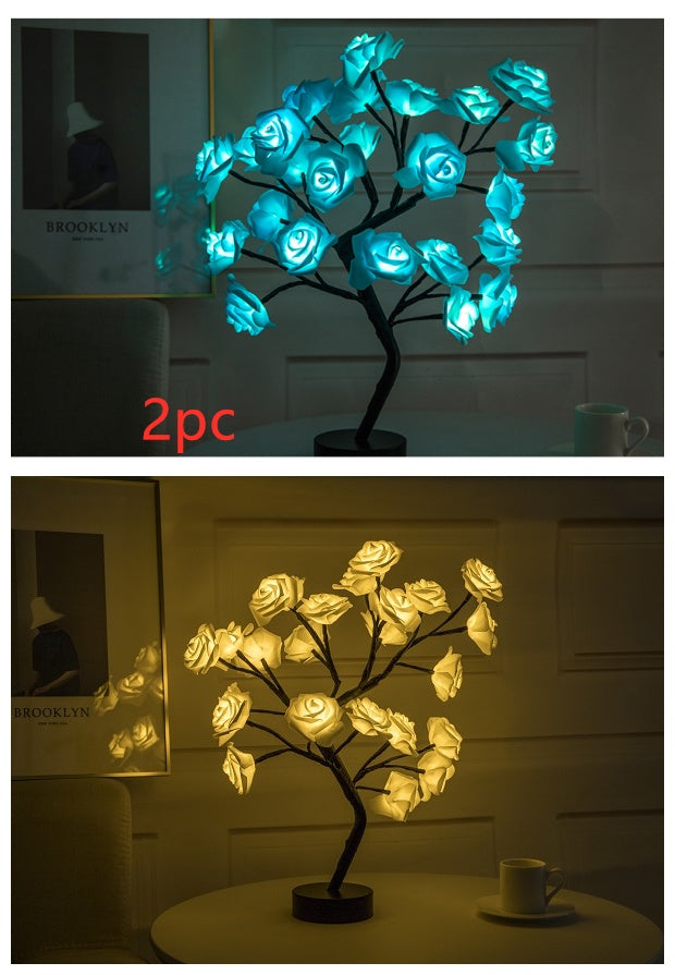 Rose Flower USB Battery Operated LED Table Lamp