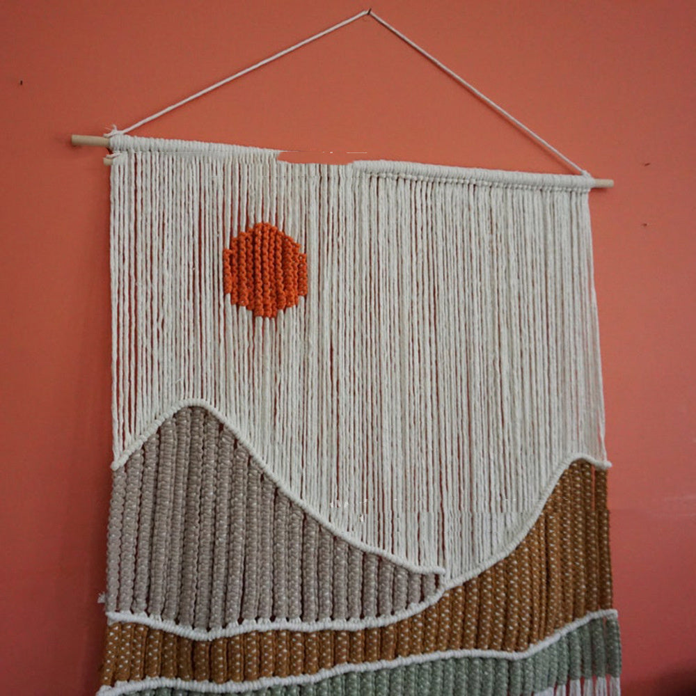 Hand Woven Tapestry Landscape Fringe