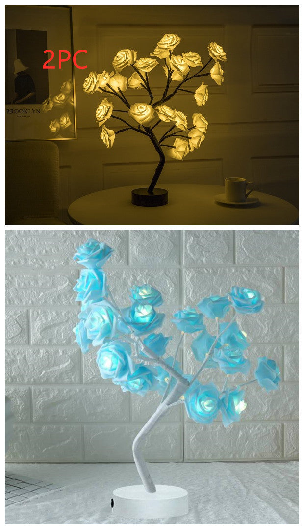 Rose Flower USB Battery Operated LED Table Lamp
