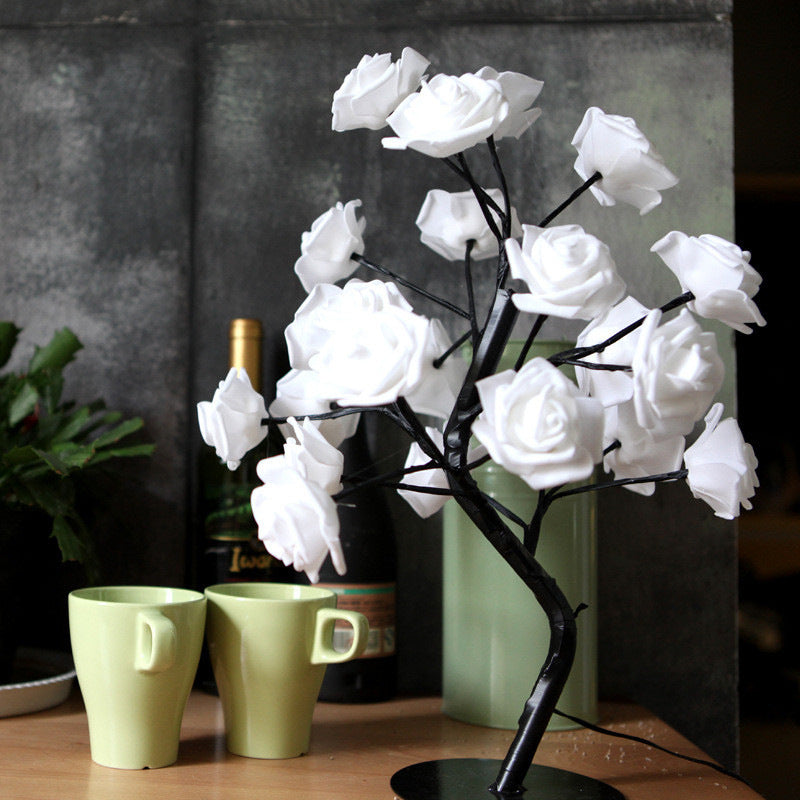 Rose Flower USB Battery Operated LED Table Lamp