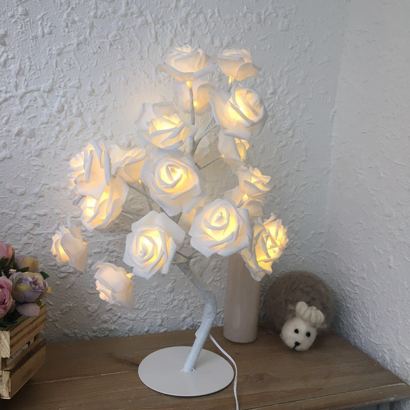 Rose Flower USB Battery Operated LED Table Lamp