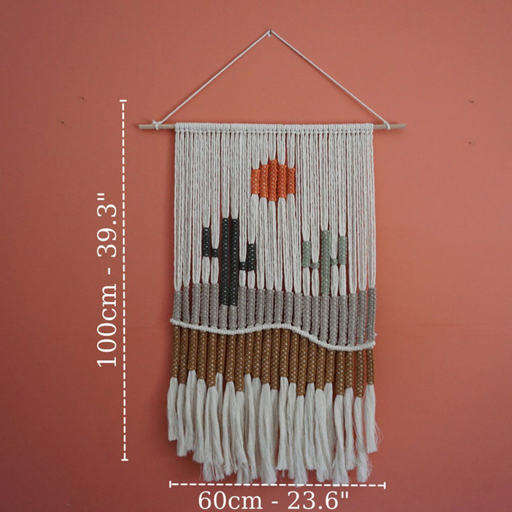 Hand Woven Tapestry Landscape Fringe
