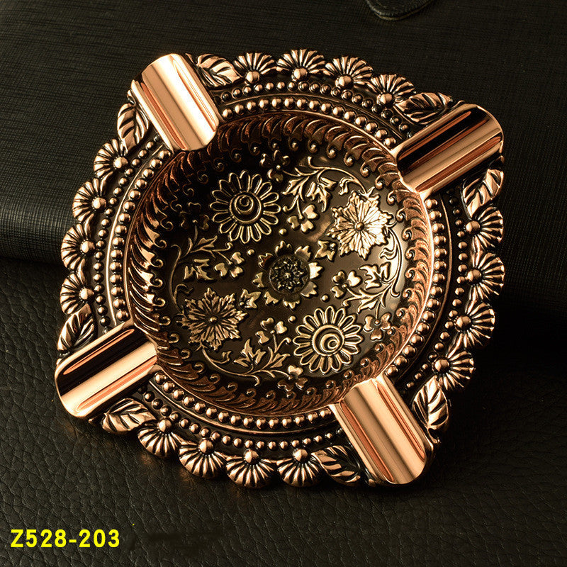 Vintage Pattern Metal Ashtray