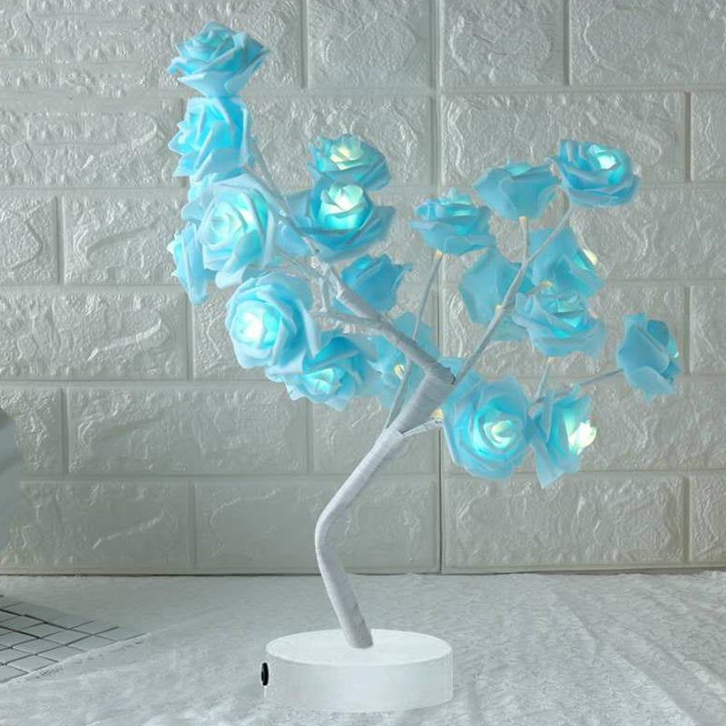 Rose Flower USB Battery Operated LED Table Lamp