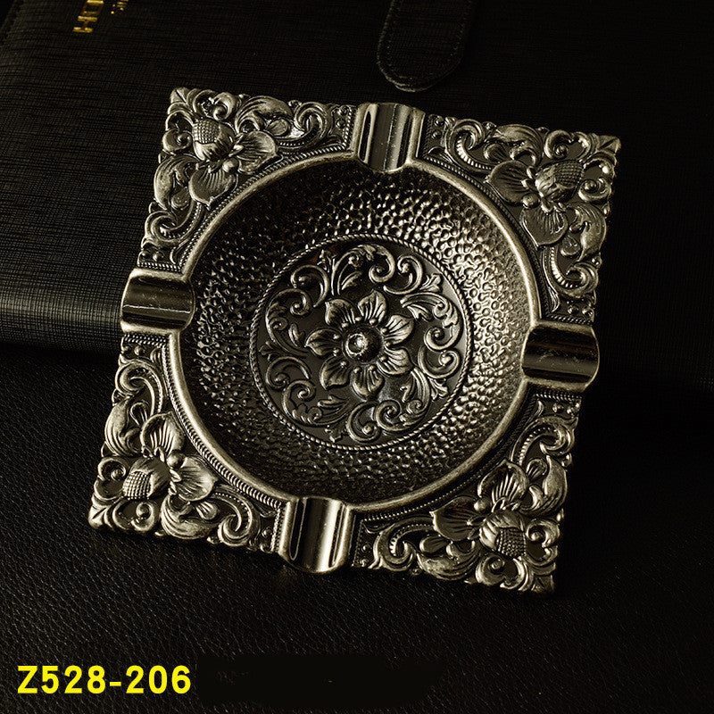Vintage Pattern Metal Ashtray