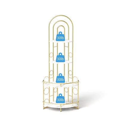 Corner Storage Shelves 4-tier With Metal Frames