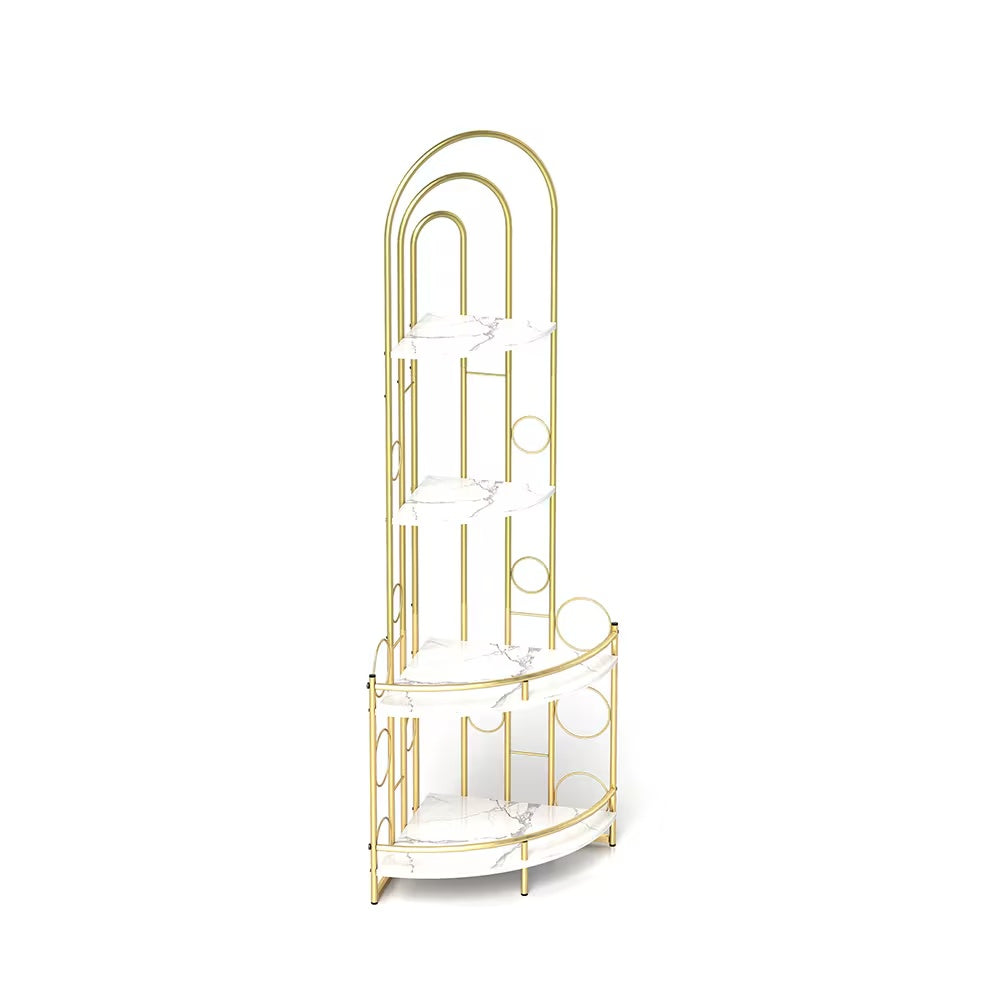Corner Storage Shelves 4-tier With Metal Frames