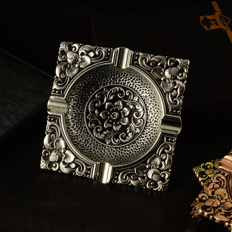 Vintage Pattern Metal Ashtray