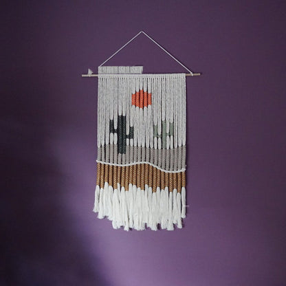 Hand Woven Tapestry Landscape Fringe