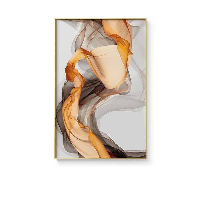 Abstract Yellow Grey Canvas Painting