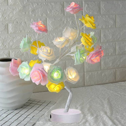 Rose Flower USB Battery Operated LED Table Lamp