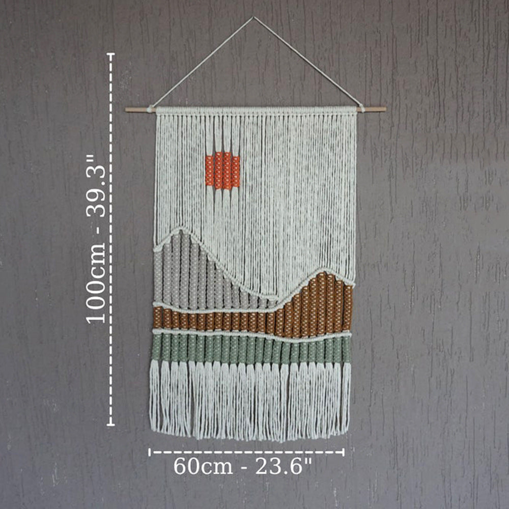 Hand Woven Tapestry Landscape Fringe