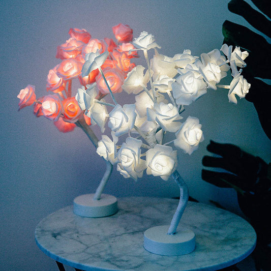 Rose Flower USB Battery Operated LED Table Lamp