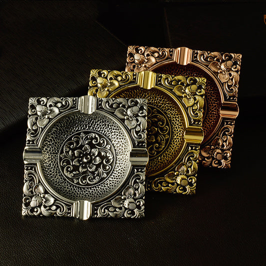 Vintage Pattern Metal Ashtray