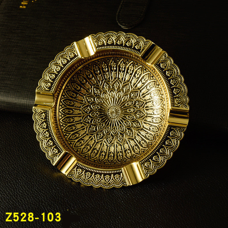 Vintage Pattern Metal Ashtray